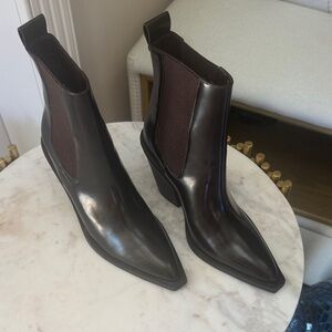 Abound Black Ankle Western Boots with Brown Accents